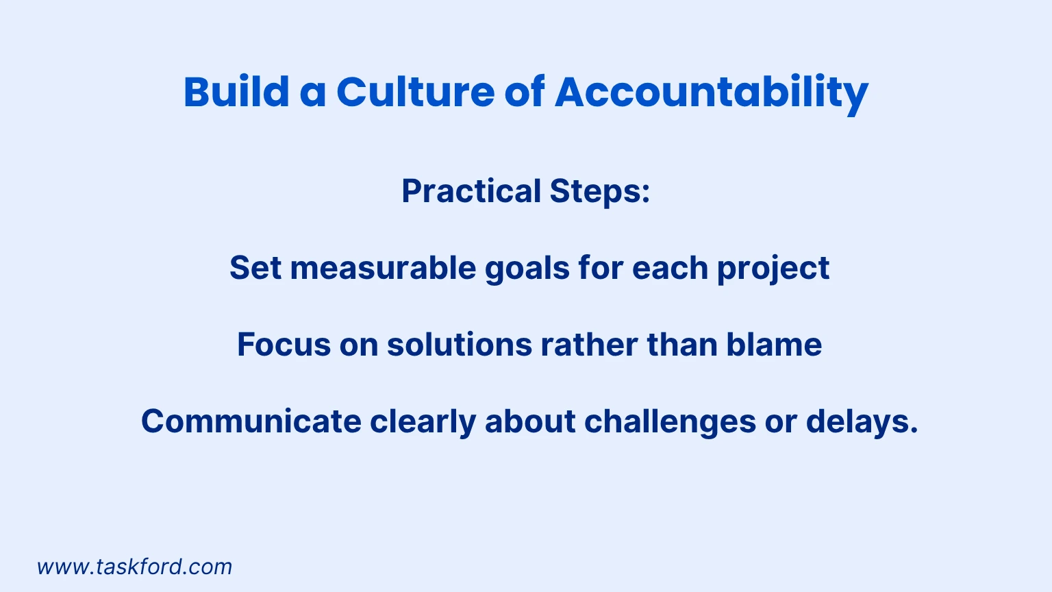 Build a Culture of Accountability