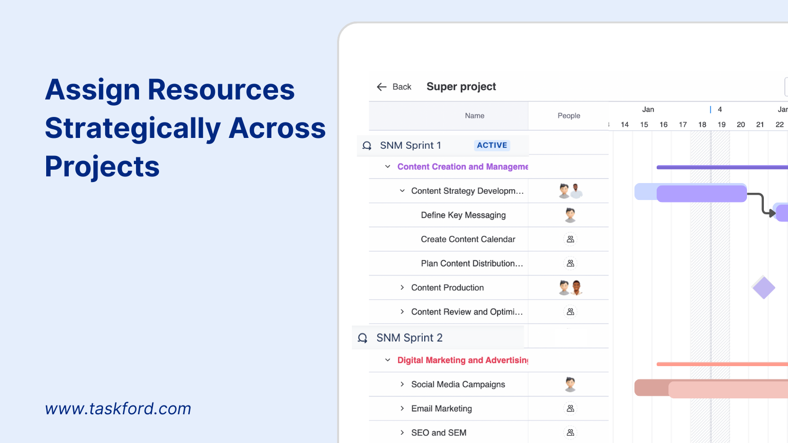 Assign Resources Strategically Across Multiple Projects in Gantt Chart