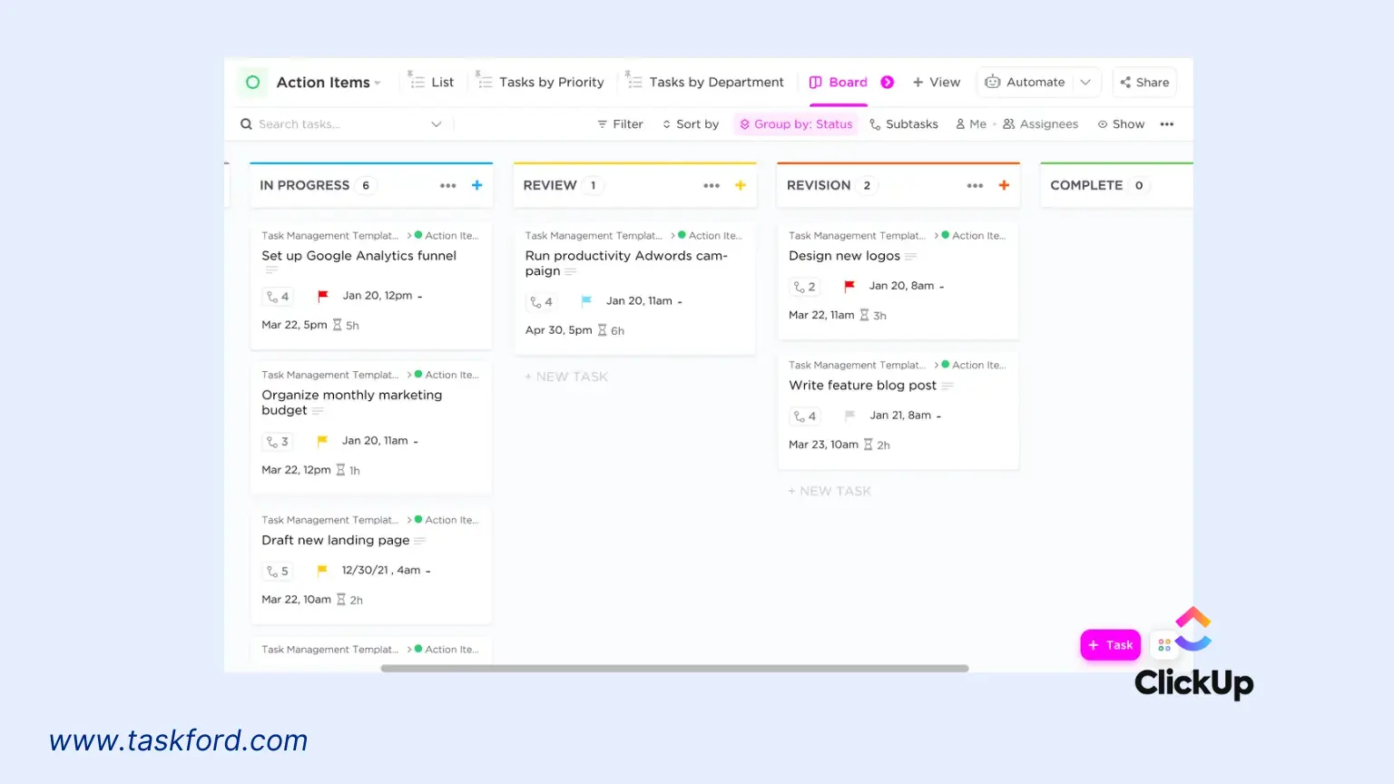 Work Task Tracker - ClickUp