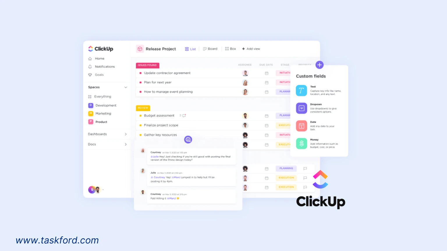 ClickUp's virtual collaboration tool