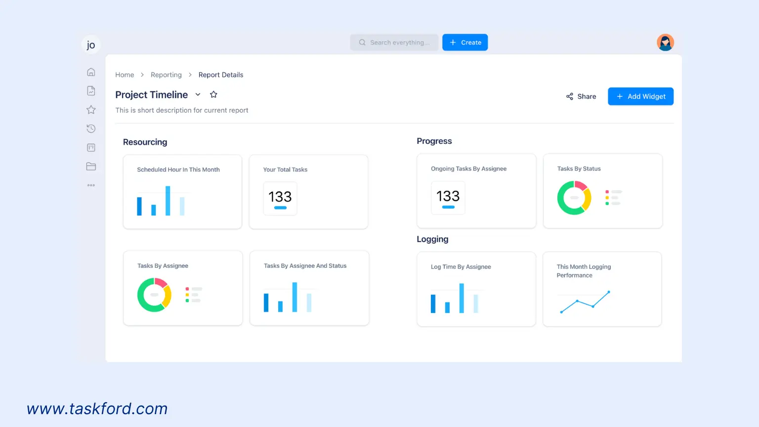 Reporting in Project Time Tracker