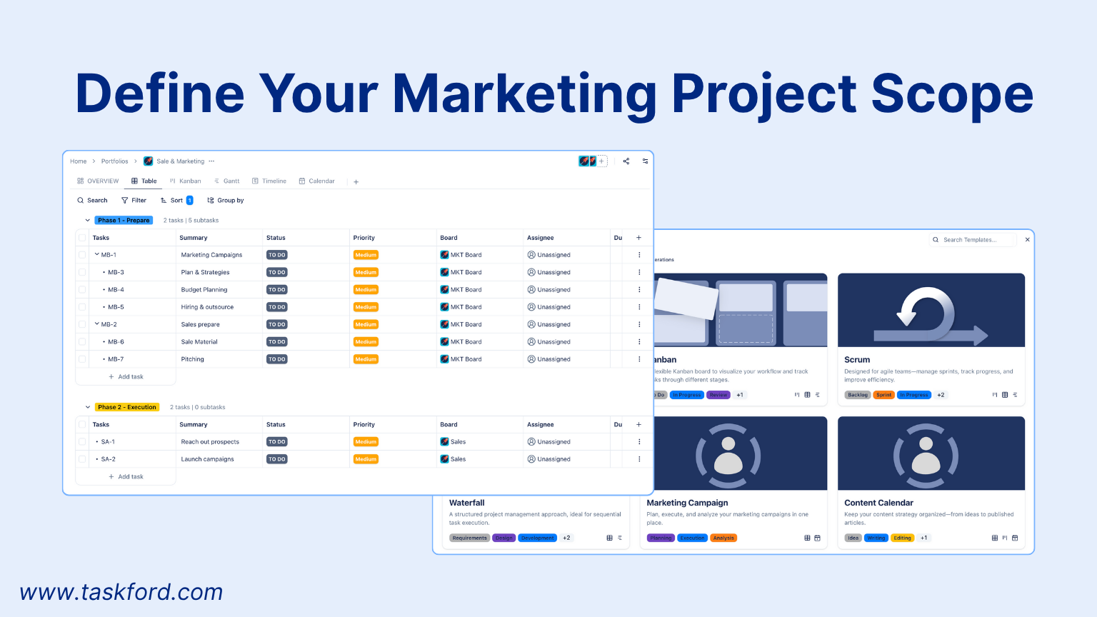 Define your project to use Gantt Chart