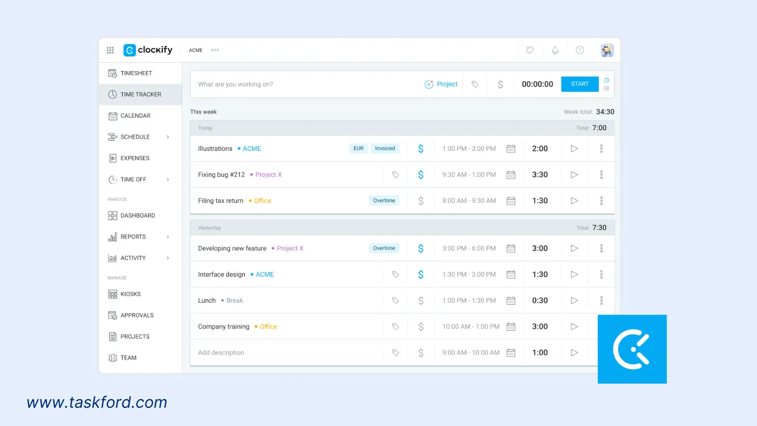 Free Time Tracking Apps For Freelancers - Clockify