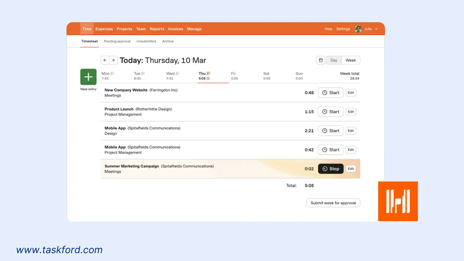 Time Tracking App For Contractors - Harvest 