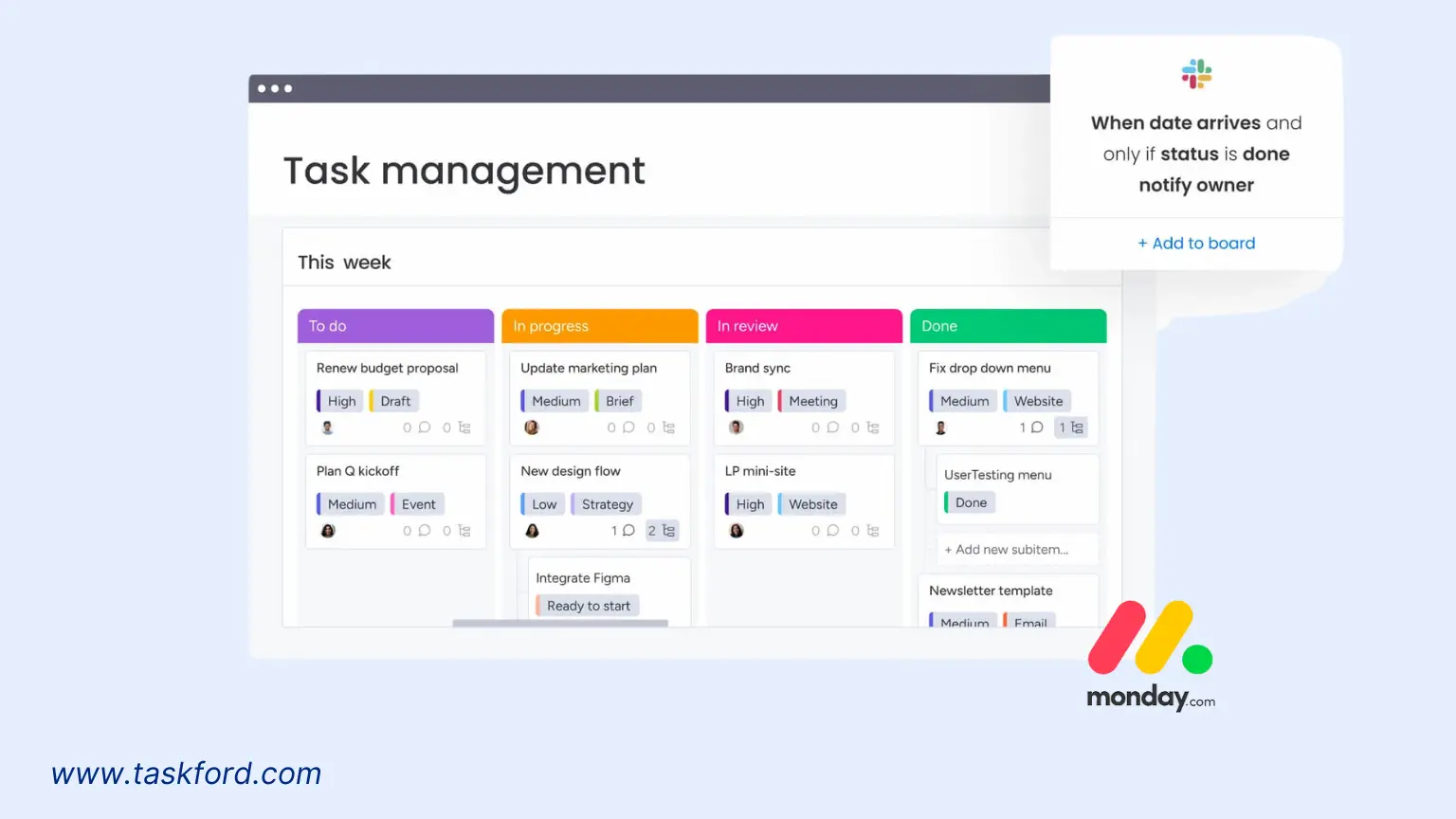 Work Task Tracker - Monday.com