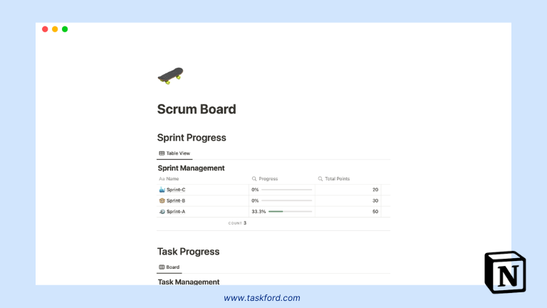 Notion - remote project management tools