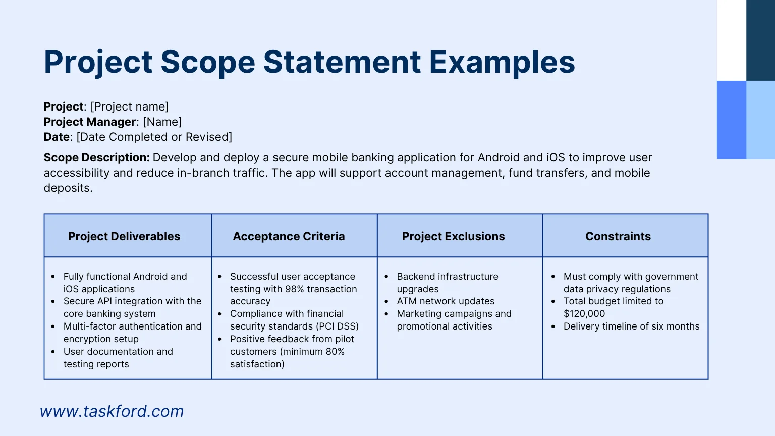 Project Scope Statement Examples Project Scope Statement Examples