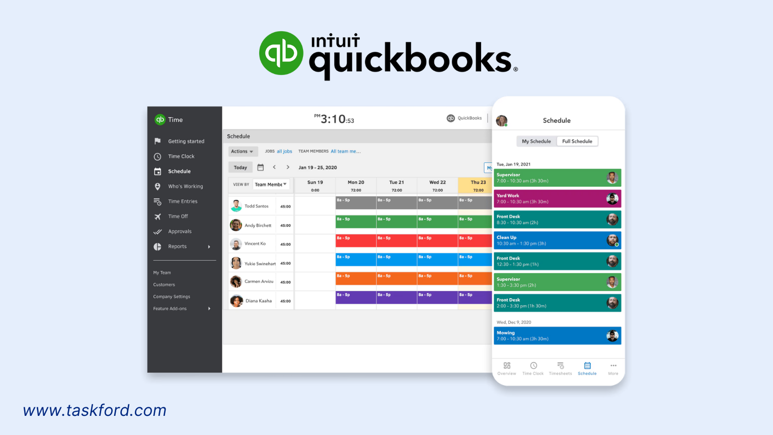 QuickBooks Time's Timesheet for multiple employees