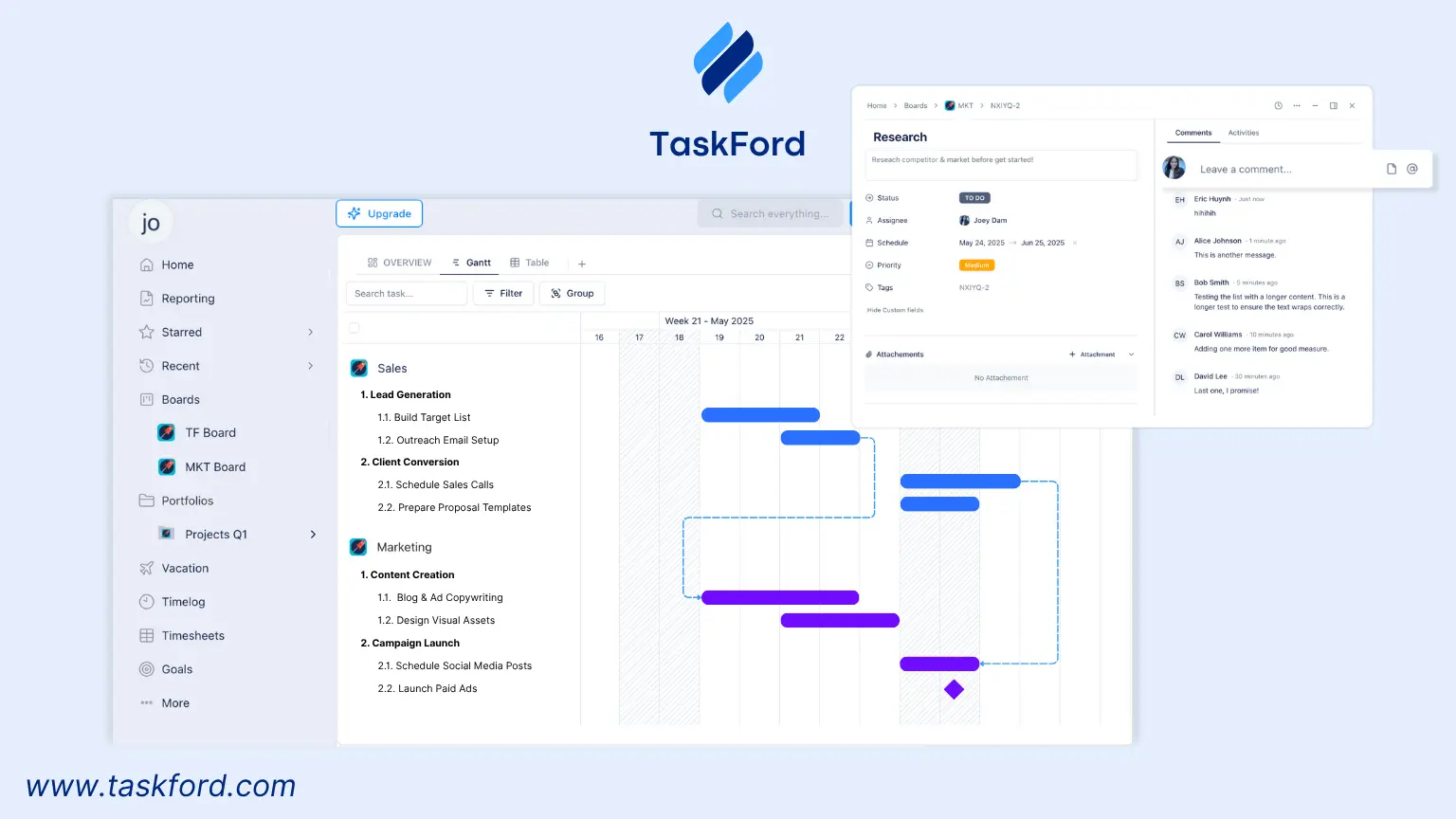 TaskFord creative project management software