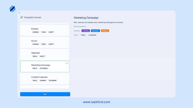Project Management Database Template - taskford