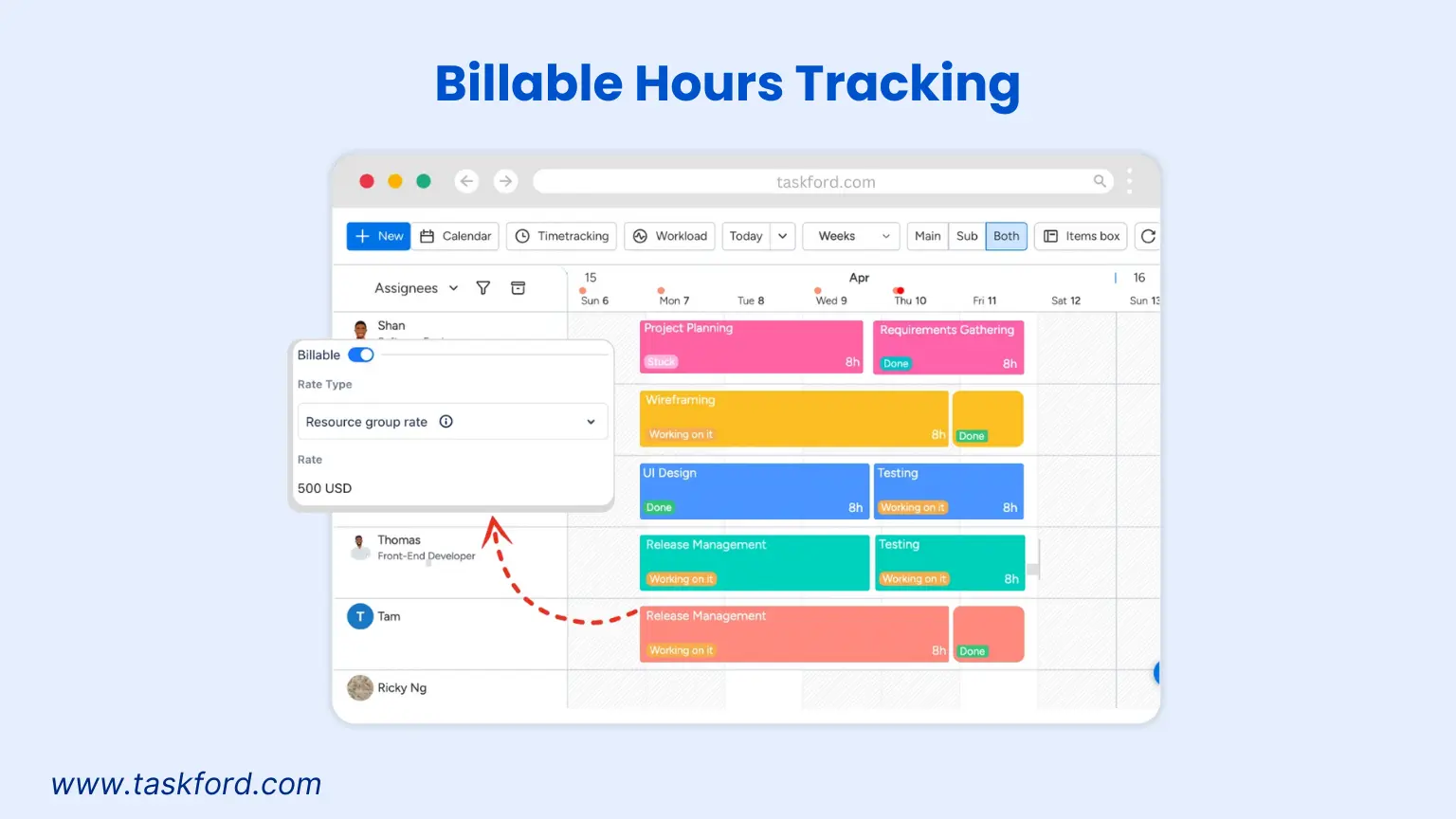 TaskFord's Billable Hours Tracking