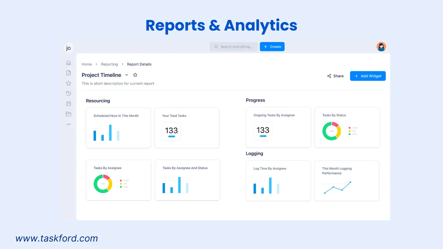 TaskFord's Reports & Analytics