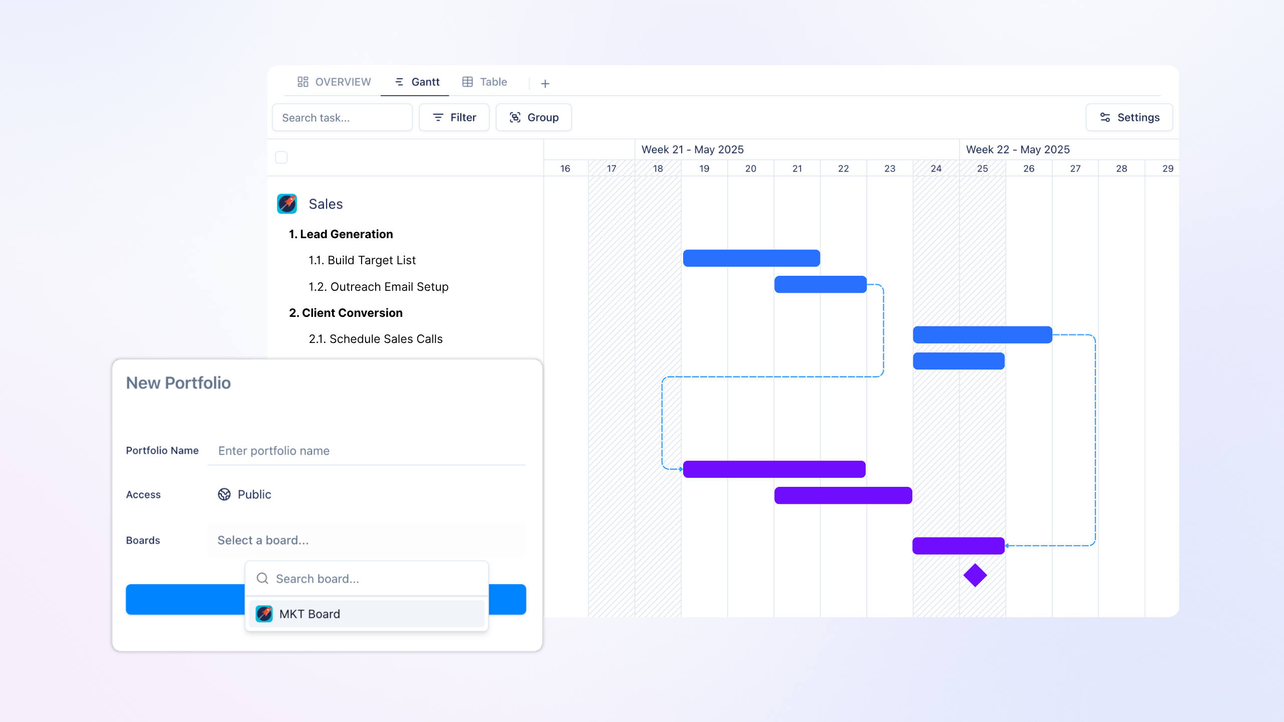 TaskFord interface showcasing scalability for growing teams.