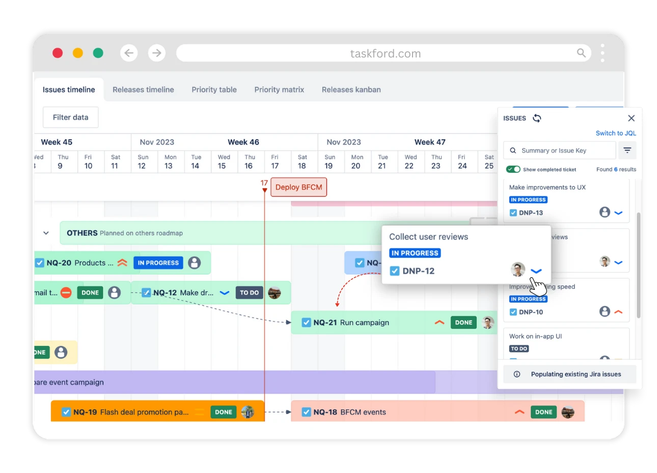 Task Timeline Roadmap